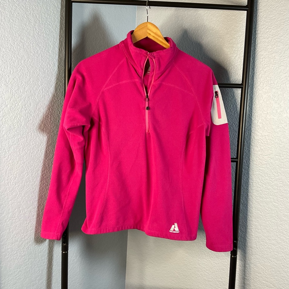 Eddie Bauer First Acsent 1/4 zip fleece Pullover pink women's medium